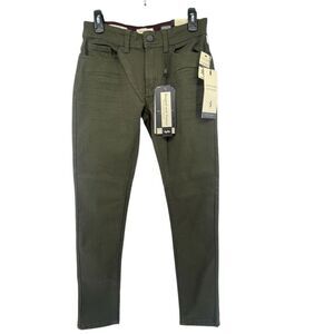 Scott James Men’s Army Green Natural Stretch Slim Fit 5-Pocket Style Jeans 30/30